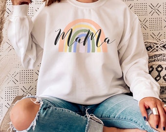 Rainbow Mama Sweatshirt, Mama Sweatshirt, Gift For Mom, Mama To Be Sweatshirt, Mama Sweater, Mom Life Shirt, Mom Sweatshirt, New Mom Gift