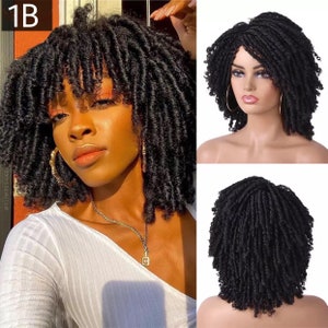 Natural looking Afro Deadlocks Curly High temperature synthetic fibre Wig