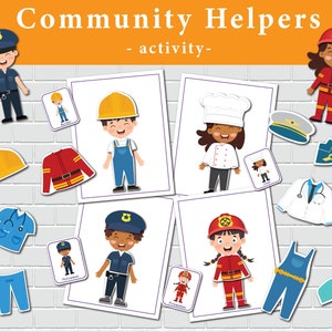Community Helpers Dress Up Preschool Printable Worksheets Professions Busy Book Pages Preschool Worksheets Jobs and Occupations