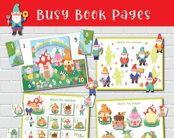Toddler Busy Book Pages, Preschool Printable Activities, Learning Binder, Homeschool Curriculum, Montessori Material, Quiet Book