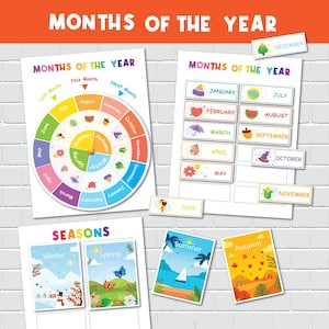 Months of the Year & Seasons Wheel Worksheet, Circle Time Activity, Pre-K Learning, Homeschool Resources, Educational Material.