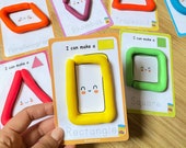 Shapes Play Dough Mats, Printable Montessori Play Doh Activity, Preschool Fine Motor Skills, Homeschool Resource, Pre-k Learning.