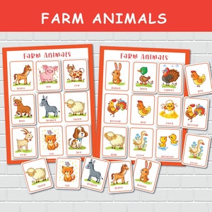 Farm Animals Busy Book Pages, Toddler Quiet Time Activity, Preschool Animals Flash Cards, Kindergarten Pre-k, File Foler Games