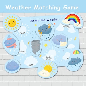 Activité de recherche sur la météo, page de livre occupée pour tout-petits, cartable d'apprentissage, activités de recherche pour enfants d'âge préscolaire, livre Weather Quiet.