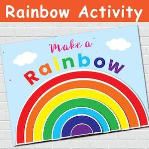 Activité à imprimer arc-en-ciel pour les tout-petits et les enfants d'âge préscolaire occupé, ressource Montessori pour l'école à la maison
