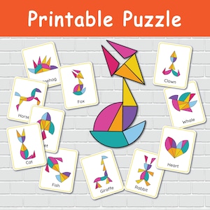 Activité de puzzle imprimable pour enfants, activités de maternelle préscolaire, matériel Montessori, ressource pour l'école à la maison.