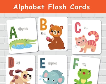 Alphabet Flashcards for Toddlers, ABC Printable Flash Cards, ABC Learning, Homeschool Resource, Preschool Learning.