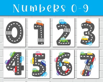 Numbers Flashcards 0-9, Preschool Counting Flash cards, Montessori Material, Preschool Learning, Toddler Activity, Homeschool Curriculum