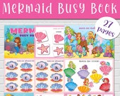 Mermaids Busy Book for Girls. Printable Activities. Pre-k Learning Binder for Toddler. Homeschool Resources. File Folder games.