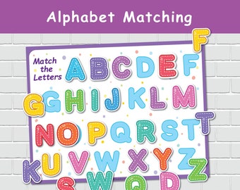 Alphabet Matching Worksheet, Printable Busy Book for Toddler,homeschool ...