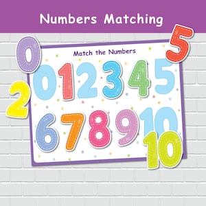 Numbers Matching Activity, Toddler Busy Book Page, Learning Binder, Pre-k Learning, Educational Resource, Montessori Material.
