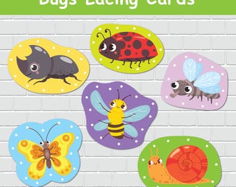 Tarjetas de insectos entrelazados: Actividad de motricidad fina (Descarga digital)