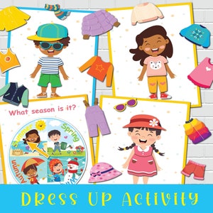 Dress Up Printable Activity Four Seasons File Folder Games Toddler Homeschool Activities Preschool Busy Book