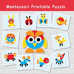 Montessori Puzzle-aktivität für Kinder, STEM Challenge Cards, Vorschule und Kindergarten Lernspiel, Kleinkind Quiet Time.