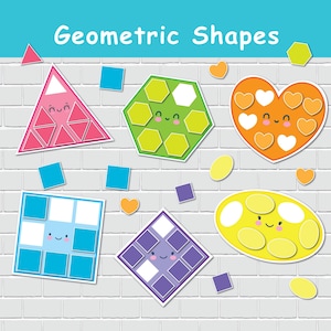 Shapes Matching Activity for Kids, 2D Shapes Sort and Match