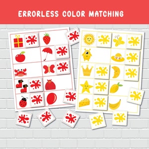 Jeux et activités de correspondance des couleurs sans erreur pour enfants, jeux de classement, éducation spécialisée, livre préscolaire occupé.