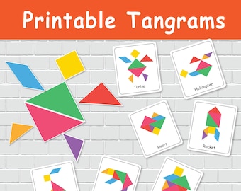 Printable Tangrams Puzzle Activity for Preschool and Kindergarten Montessori Material