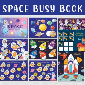 Outer Space Busy Book Solar System Learning Binder Preschool Busy Binder Toddler Quiet Book Pre-k Learning Homeschool Curriculum