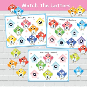 ABC des oiseaux, activité d'associations pour enfants, alphabet très chargé, cartable d'apprentissage préscolaire, programme d'enseignement à la maison, apprentissage de la maternelle à la maternelle