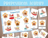Prepositions  Flashcards, English Prepositions Printable Activity, Positional Words Poster, Three Part Montessori Cards