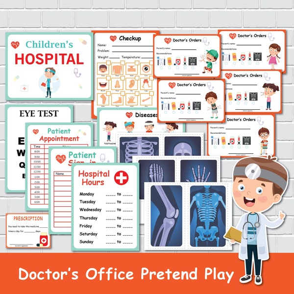 Doctor Pretend Play, Printable Hospital Dramatic Play, Preschool Activities, Toddler Quiet Time, Pre-k Learning, Homeschool Resource