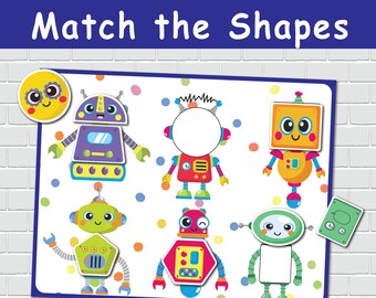 Shape Matching Printable Activities Toddler Busy Book Page Preschool Learning Binder Montessori Material