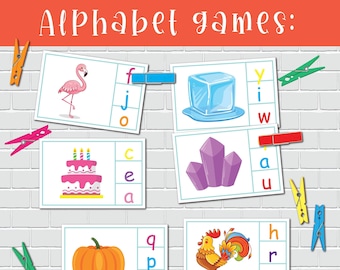 Alphabet Matching Activities for Preschool. ABC/ Letter Learning Busy Book Pages, Quiet Book, Homeschool Kindergarten Pre-K
