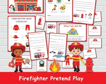 Fire Station Pretend Play, Printable Firefighter Dramatic Play, Preschool Activities, Toddler Quiet Time, Homeschool Resource