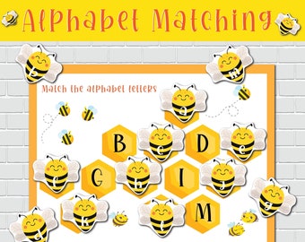 Alphabet correspondant à l'activité imprimable ABC Pages de livre occupées Classeur d'apprentissage préscolaire Matériel d'école à la maison