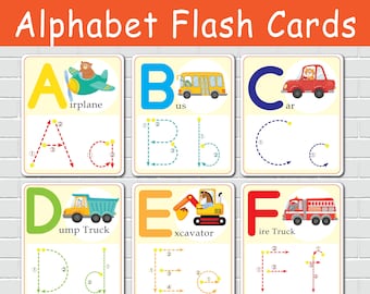 car alphabet flashcards etsy