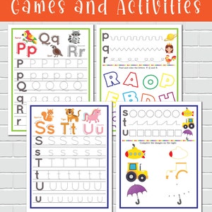 Puede incluir: Un conjunto de cuatro hojas de trabajo imprimibles para que los ni&ntilde;os practiquen el trazado de las letras P, Q, R, S, T y U. Cada hoja de trabajo presenta un animal diferente e incluye una secci&oacute;n para trazar la letra y una secci&oacute;n para escribir la letra varias veces. Las hojas de trabajo tambi&eacute;n incluyen una secci&oacute;n para completar im&aacute;genes.