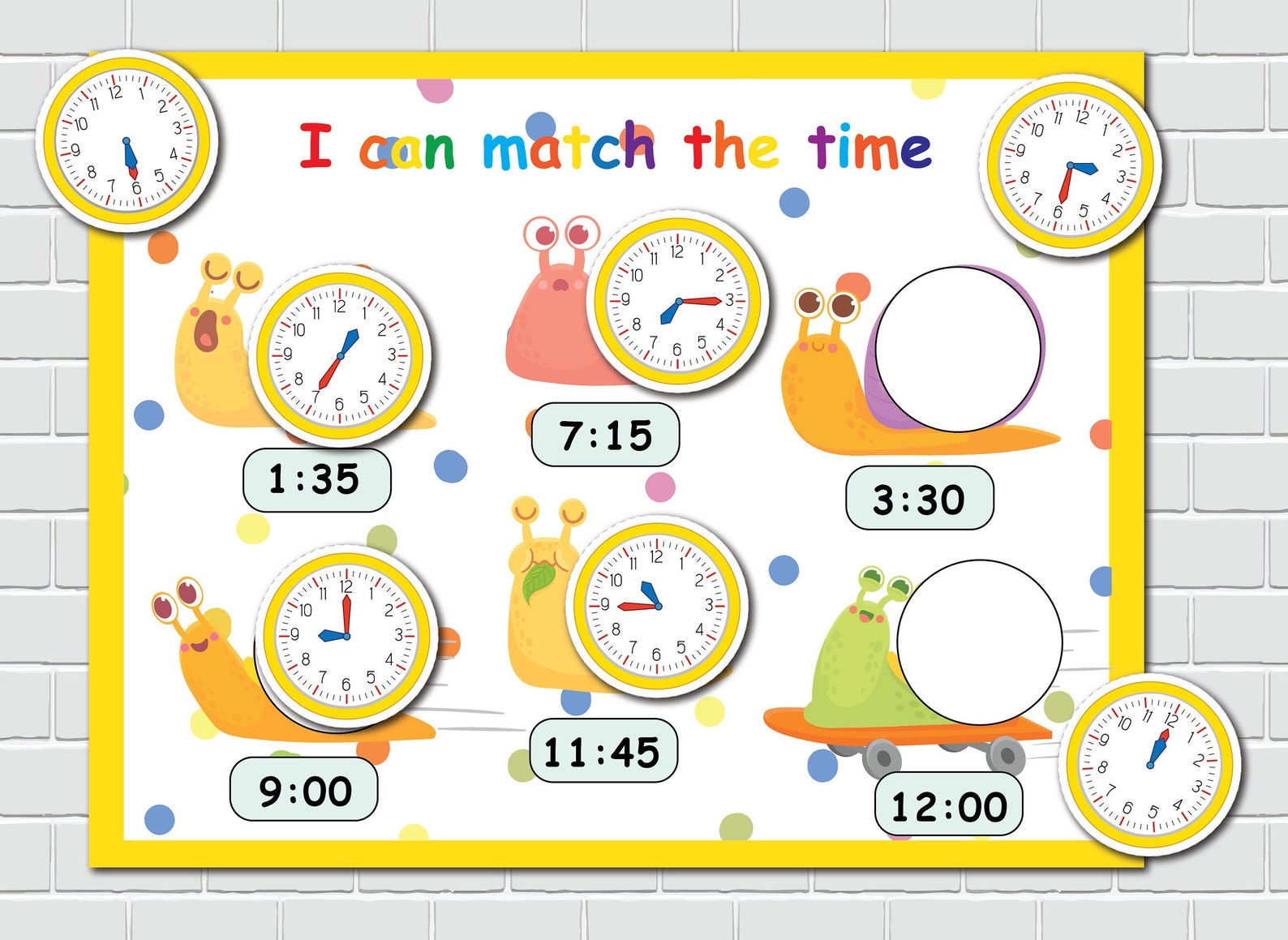 Printable Clock Telling Time Learning Activities Preschool Etsy Canada
