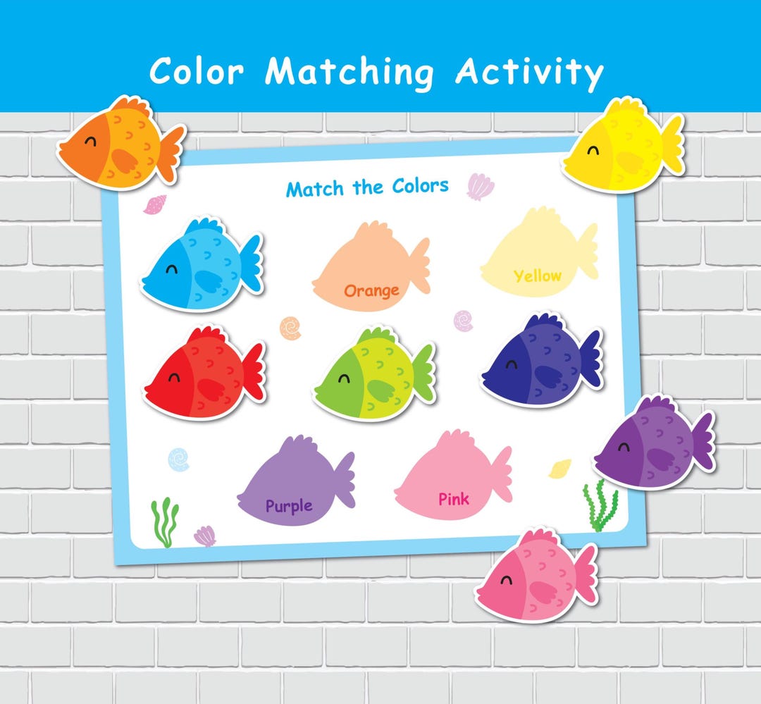 Fish Color Matching Activity for Kids, Toddler Color Printables - Etsy UK