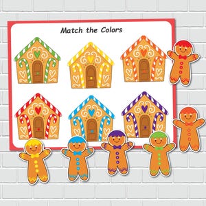 Gingerbread Man Color Matching Activity, Christmas Theme Busy Book ...