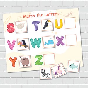 Alphabet Matching Activity for Kids, ABC Busy Book Pages, Learning ...