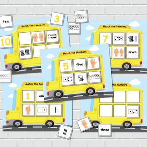 Numbers 1-10 Matching Activity for Kids. Toddler Count and Match Game ...