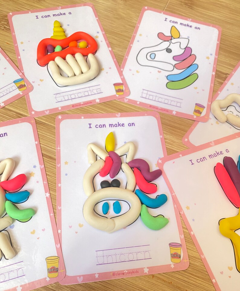 Unicorn Play Doh Mats Printable Play Dough Toddler Etsy