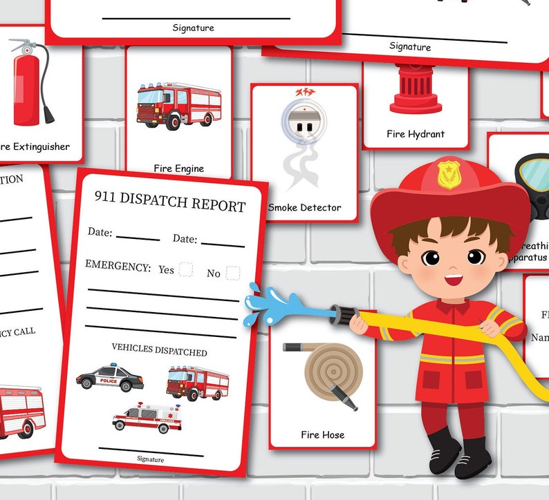 Fire Station Pretend Play, Printable Firefighter Dramatic Play ...