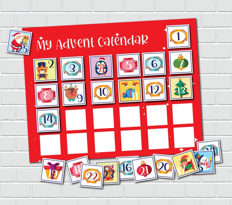 Christmas Advent Calendar for Kids. Countdown Calendar. Etsy