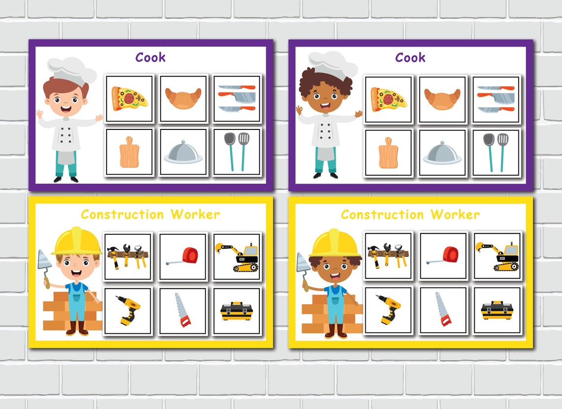 Community Helpers Preschool Sorting Mats. Professions - Etsy Canada