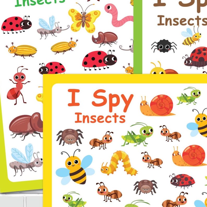 Bugs I Spy Printable Activity for Kids, Look and Find Counting Game ...
