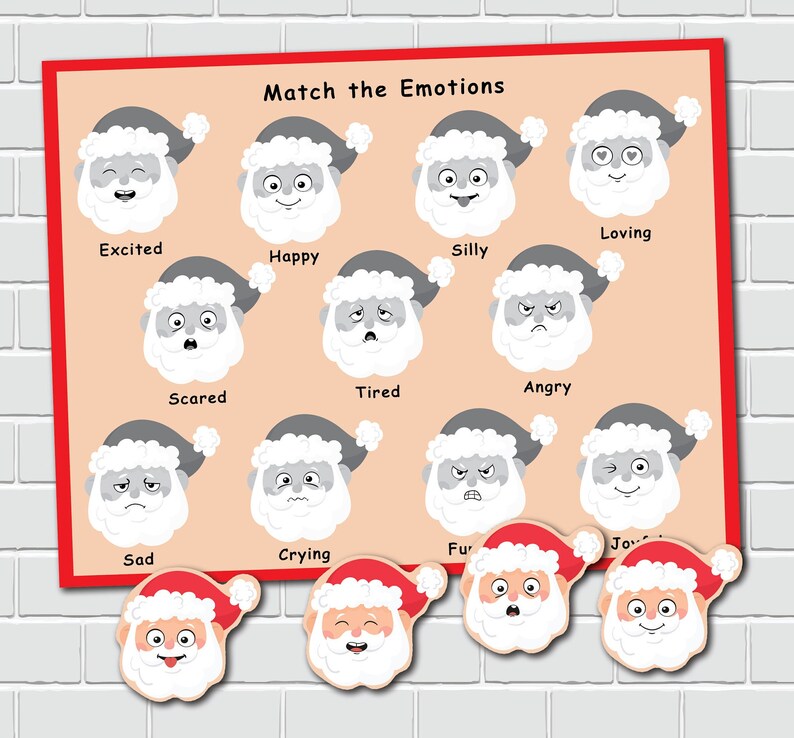 Christmas Feelings and Emotions Printable Activity. Toddler Busy Book ...