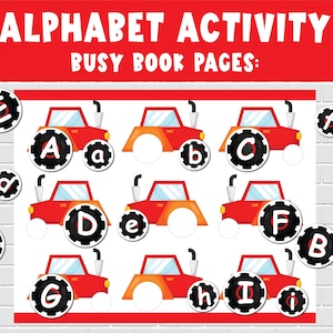 Alphabet Matching Printable Activity.Letter Learning Toddler/Preschool, Busy Book Pages, Homeschool Kindergarten Pre-K