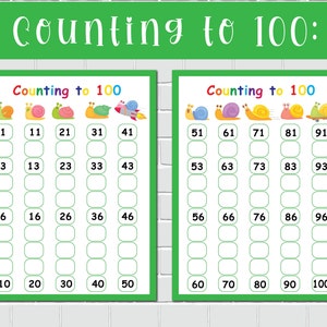 Actividad de hoja de trabajo de contar hasta 100 y familias numéricas para preescolar. Clasificación de números, actividad matemática para niños, educación en el hogar para jardín de infantes imprimible
