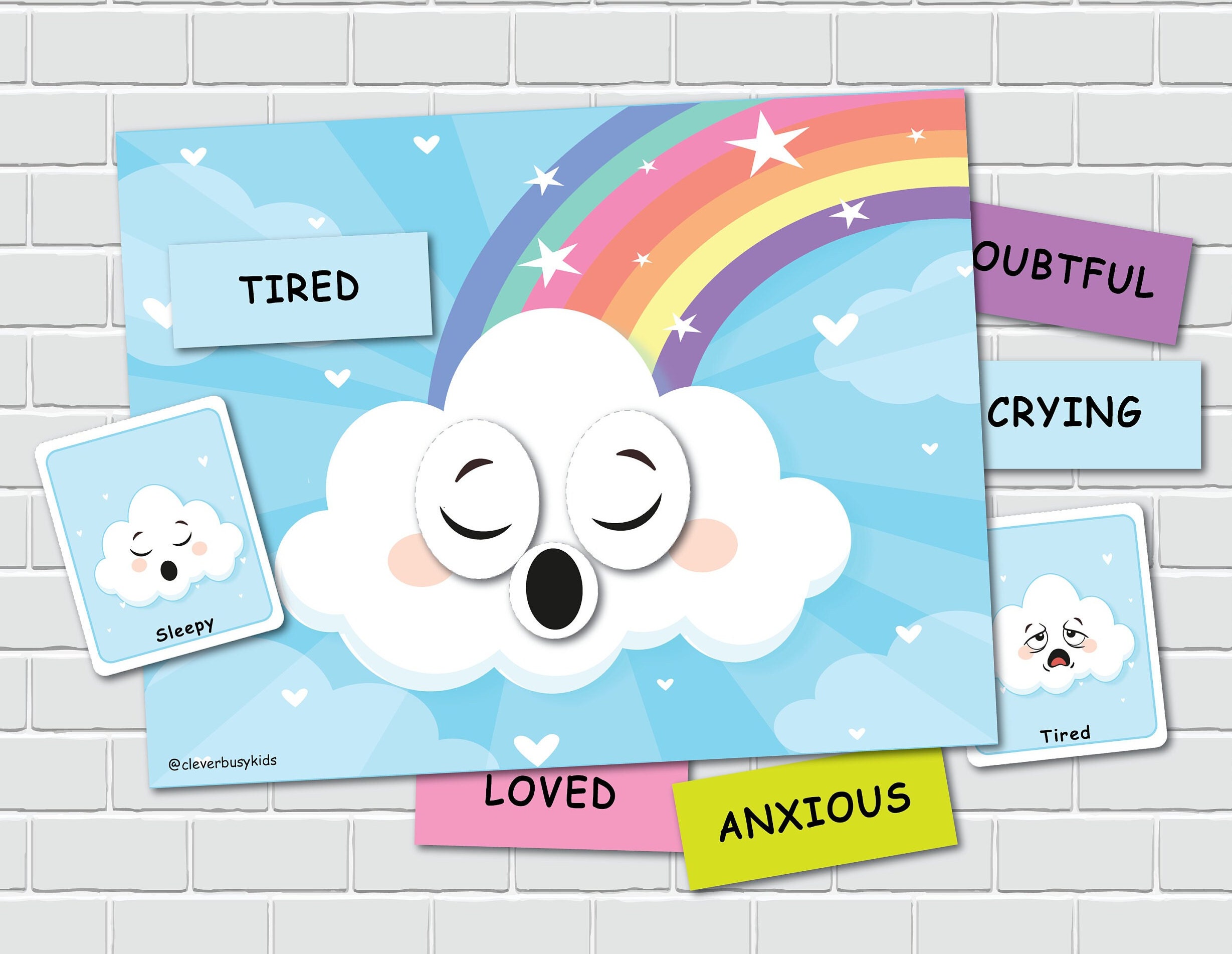 Emotions and Feelings Matching Game, Rainbow Activity for Kids, Autism ...