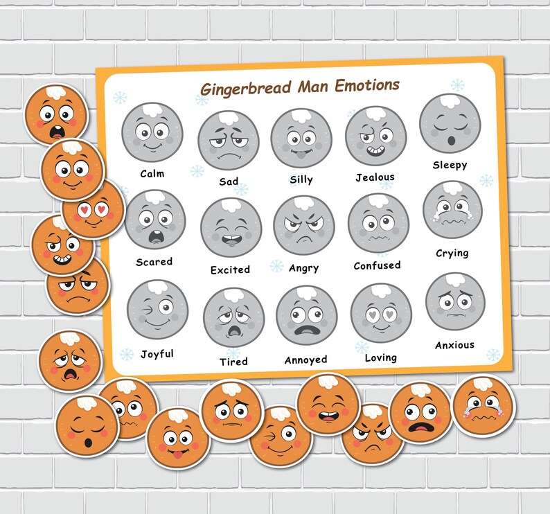 Gingerbread Man Emotions Activity for Kids, Preschool Printables ...
