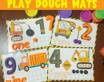 Play Dough Mats Construction Theme Printable Preschool Activities Fine Motor Skills Toddler Quiet Time Activity