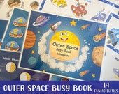 Outer Space and Solar System Universe Busy Book Printable, Toddler Quiet Book,Toddler Busy Binder, Preschool Activities, Homeschool Learning