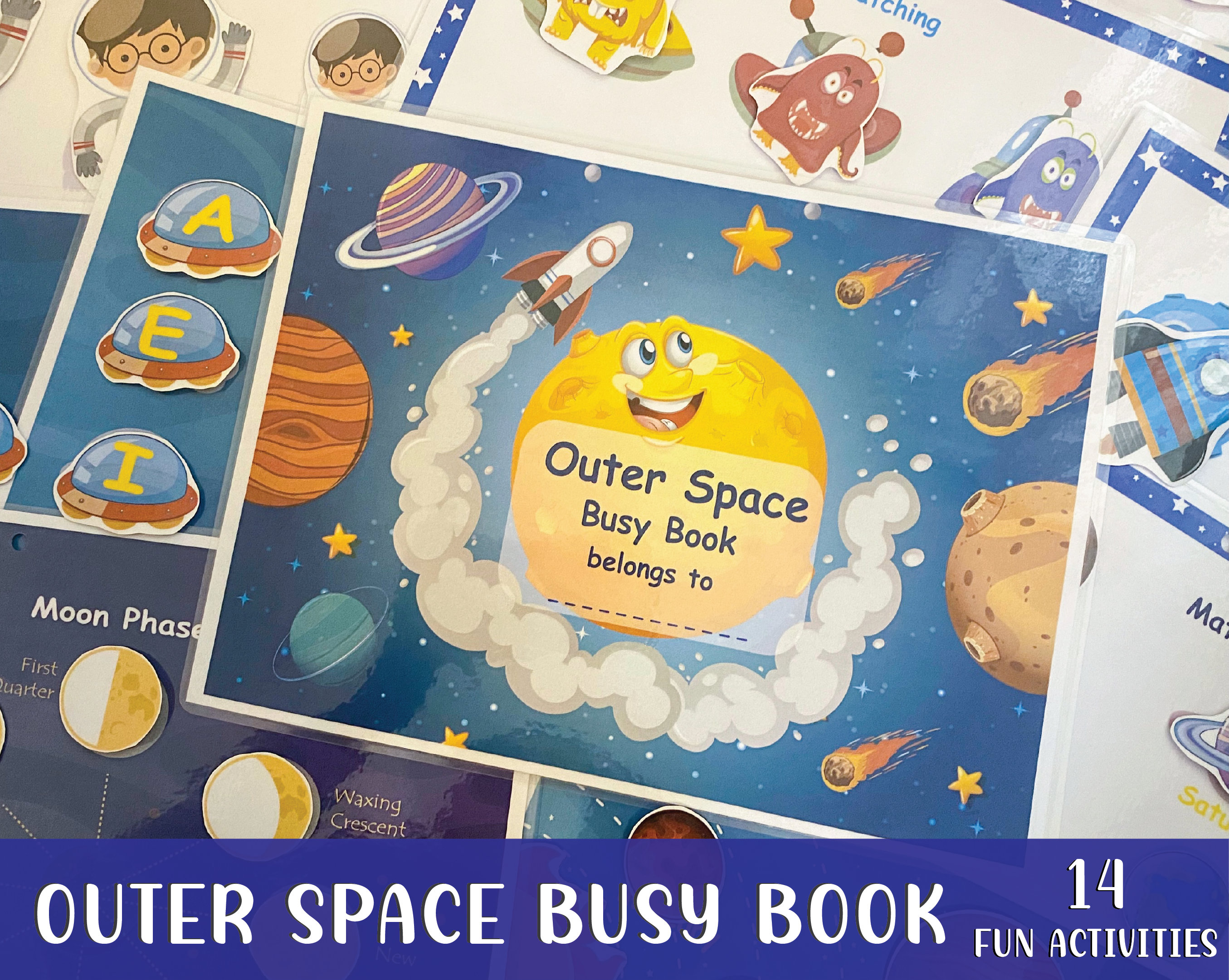 Outer Space and Solar System Universe Busy Book Printable, Toddler ...