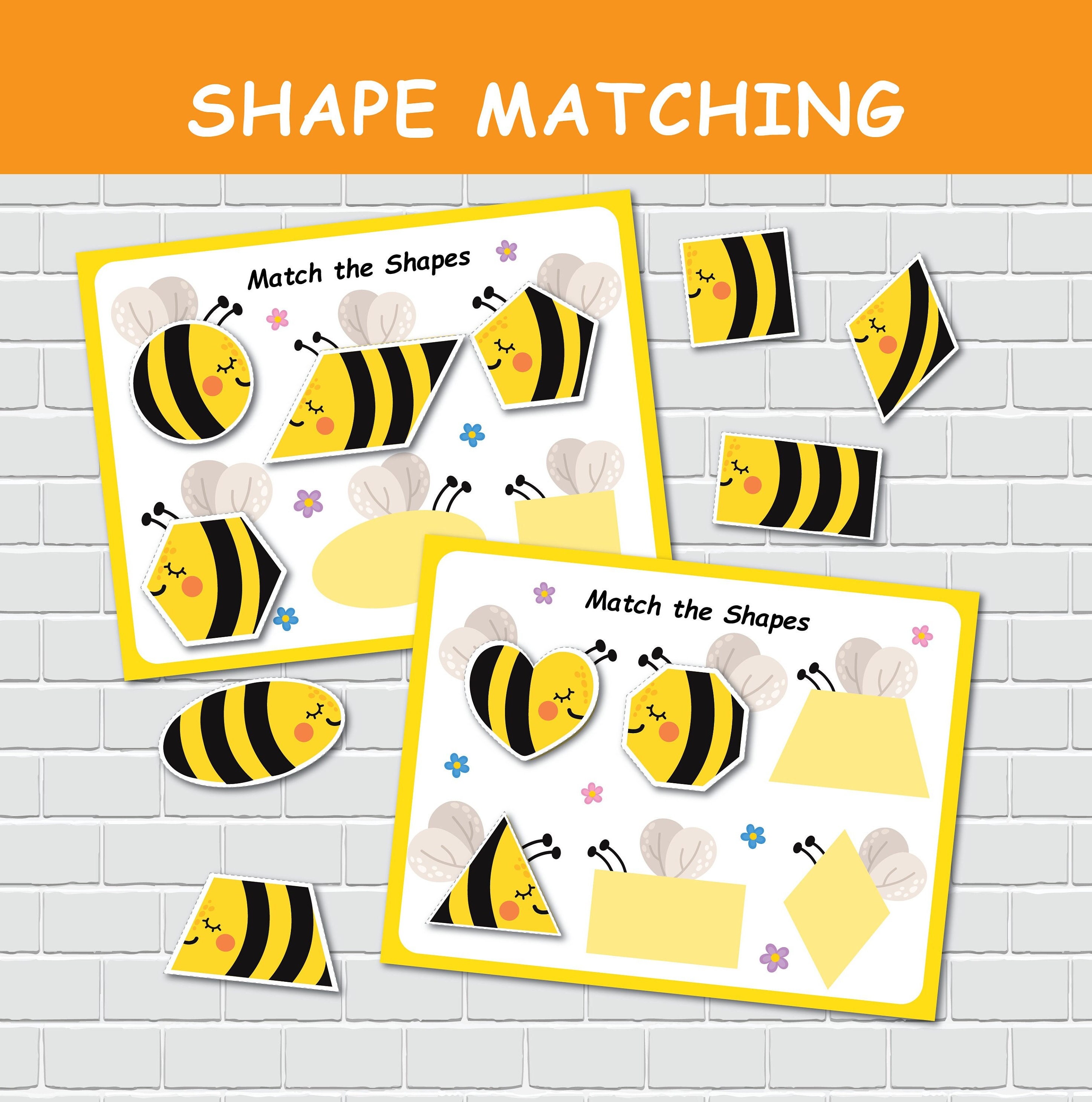 魅力的な価格 Bee Shape File Page, Book Busy Shapes, 2D Activity, Matching 健康・医学